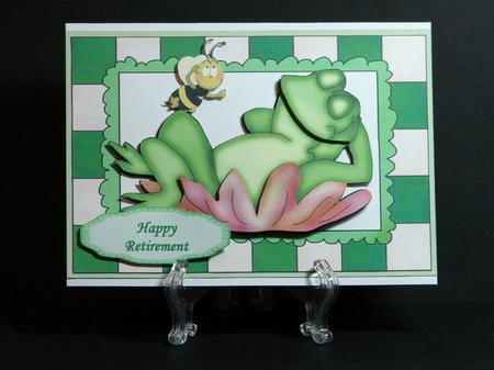 Lazy Frog on a Lily Pad with Bumble Bee by Carolyn Norris