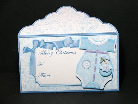 Christmas Money Wallet Baby's 1st Xmas Romper Snowman Blue by Carolyn Norris