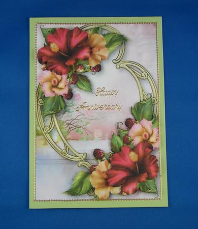 Beautiful Hibiscus & Golden Frame by Carolyn Norris