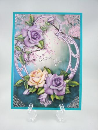 Heritage Roses & Purple Frame by Carolyn Norris