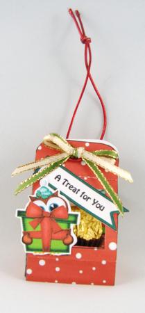 Little Owl 3D Xmas Treat Box Tree Decoration Easifold Frame by Carolyn Norris