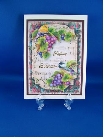 Birds & Grapes Sheet Music Plaque by Carolyn Norris
