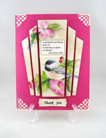 Art Deco Bird Stacker - Pretty Bird & Pink Flowers by Carolyn Norris