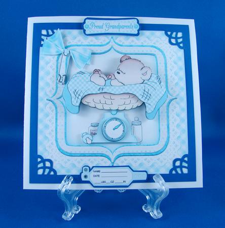 8x8 Cute Baby Boy Weighs in Mini Kit by Carolyn Norris
