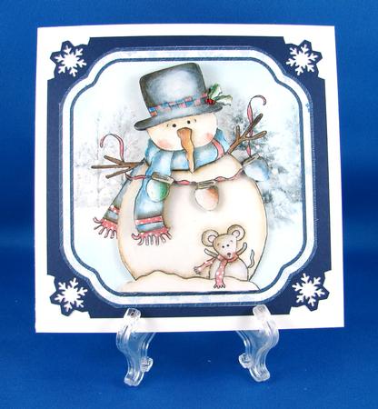 Snowman with His Mouse Friend by Carolyn Norris