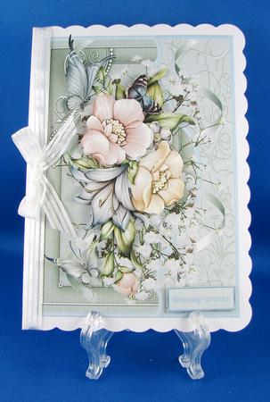 Florals and Butterfly Card Front with Decoupage by Carolyn Norris