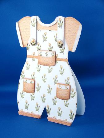 Baby Romper Shaped Card Yellow Roses by Carolyn Norris