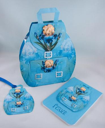 Dreamy Iris Backpack Card / Bag Kit by Carolyn Norris