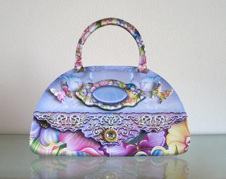 Colorful Silky Floral Lady Bag by Carolyn Norris