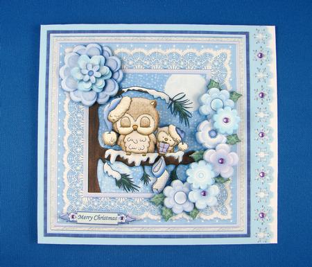 Christmas Owls Holiday Wishes 8x8 Mini Kit & Decoupage by Carolyn Norris