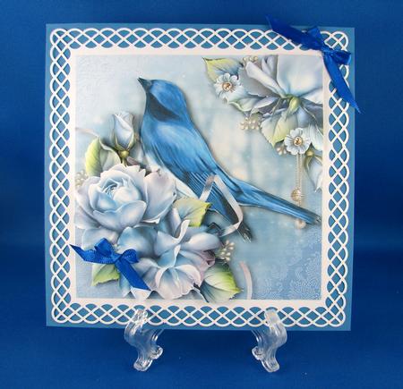 Fabulous Flycatcher & Blue Roses by Carolyn Norris