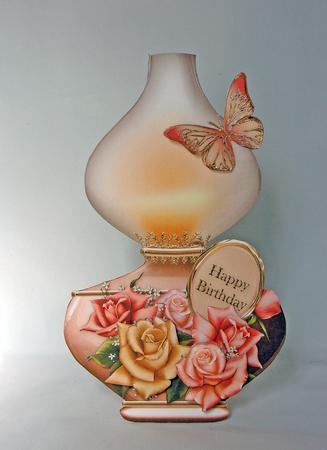 Oil Lamp Card Mini Kit - Edwardian Roses by Carolyn Norris