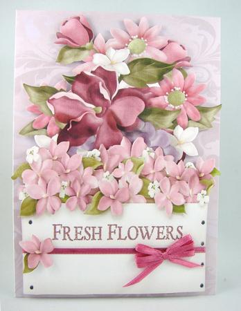 Lovely Over the Edge Fresh Flowers Pink by Carolyn Norris