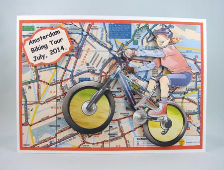 Mountain Bike Lady A4 by Carolyn Norris