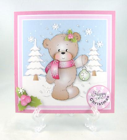 Bella with Bauble Teddy Bear Topper by Carolyn Norris