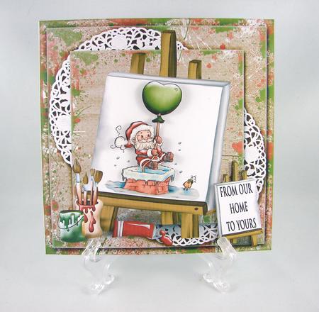 7.5 x 7.5 Card Topper Through the Chimney by Carolyn Norris