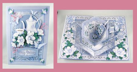 Time for Tea Pop-up Kit - Lilac Magnolias and Butterflies by Carolyn Norris