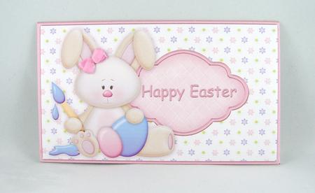 Easter Money Wallet Bunny Painting Eggs by Carolyn Norris