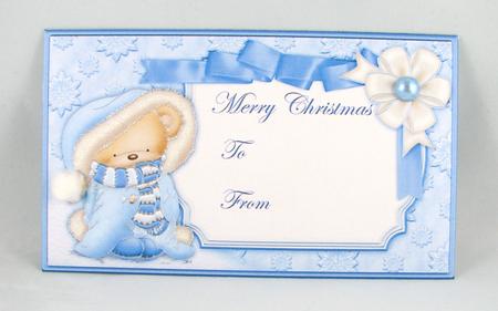 Snuggle Bear Blue Christmas Money Wallet for Cup341118_68 by Carolyn Norris