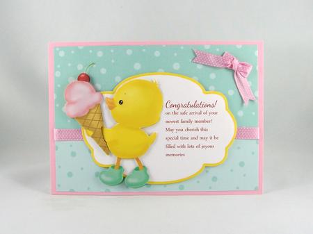 New Paper Congratulations Ducky Quick Card by Carolyn Norris