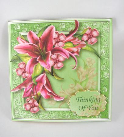 Gorgeous Stargazer Lilies 8x8 Quick Topper by Carolyn Norris