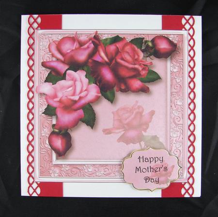Sumptuous Pink Roses 8x8 Quick Topper by Carolyn Norris