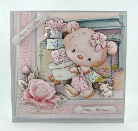 Bear Born to Shop Mini Kit & Decoupage by Carolyn Norris