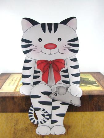 3D on the Shelf Card Kit - Muffin the B & W Stripey Cat by Carolyn Norris