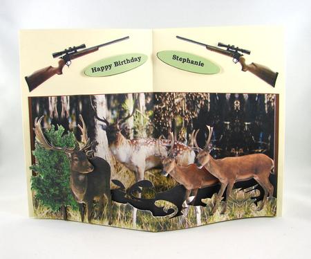 Deer Hunter Triple Layer Popout Card by Carolyn Norris