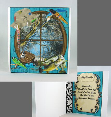 Remember Fishing Quick & Easy Card Topper & Insert by Carolyn Norris