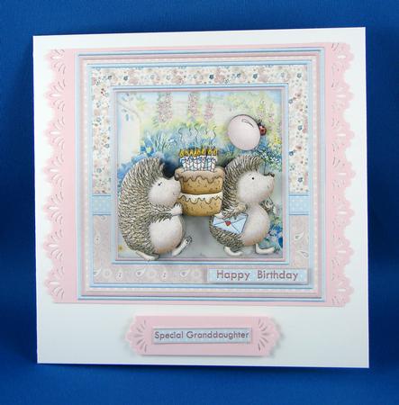 Party Cake Hedgehogs 8x8 Birthday Mini Kit & Decoupage by Carolyn Norris