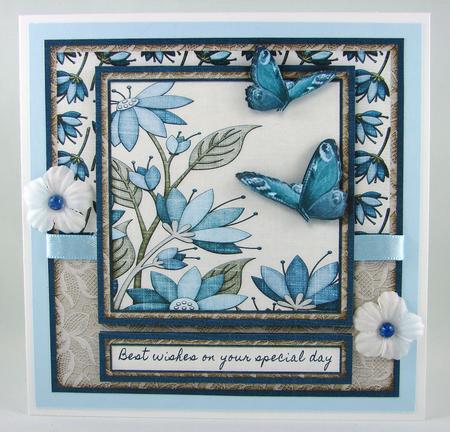 Cardtopper Blue Butterfly 275 by Carolyn Norris