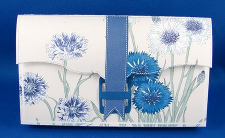 Blue Cornflowers 3D File Purse Mini Kit by Carolyn Norris