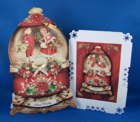 Red Vintage Christmas Snow Globe by Carolyn Norris
