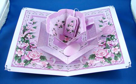 Time for Tea Pop-up Kit - Pink Peonies and Butterflies by Carolyn Norris