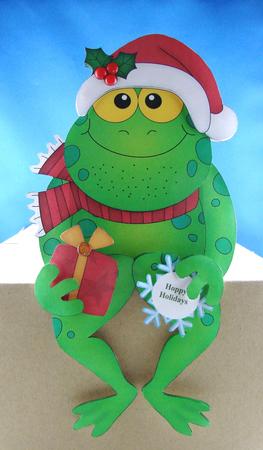 3D on the Shelf Card Kit - Little Christmas Freddy Frog by Carolyn Norris