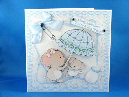 8x8 Congratulations New Big Sister Baby Boy Mini Kit by Carolyn Norris