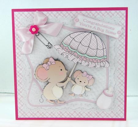 8x8 Congratulations New Big Sister Baby Girl Mini Kit by Carolyn Norris