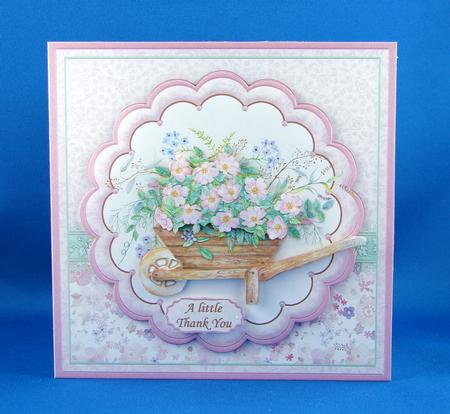 Wheelbarrow Blossoms 8x8 Decoupage Mini Kit by Carolyn Norris