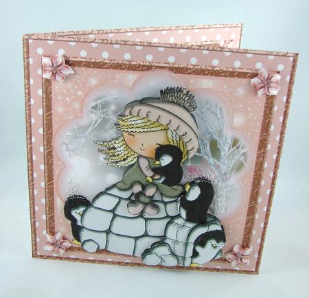 Jesses Penguin Hugs Card Front Kit by Carolyn Norris