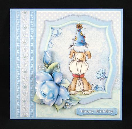Omg How Old? Dog & Roses 8x8 Decoupage Mini Kit by Carolyn Norris