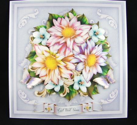 Spring Dahlia Bouquet Card Mini Kit by Carolyn Norris