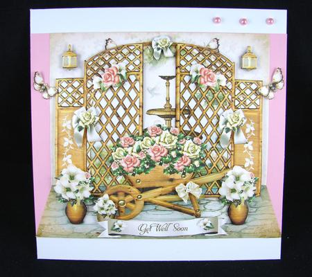 Wooden Garden with White Lilies Card Mini Kit by Carolyn Norris