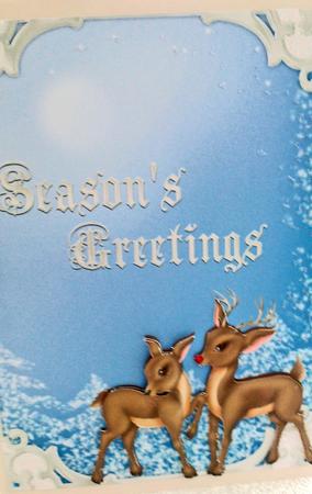 Christmas Reindeers Decoupage by Carolyn Robertson