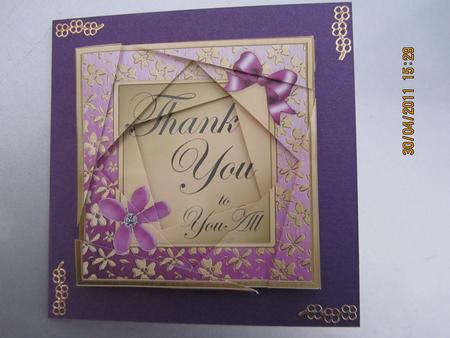 Floral Elegance Thank You Twisted Spiral Side Stacker by Carolyn Scattergood