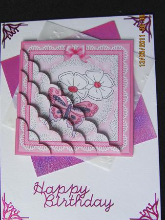 Fluttery Butterfly Scallop Corner Side Stacker Topper by Carolyn Scattergood