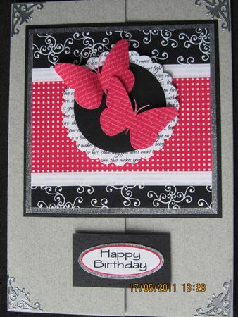 Sweet Butterfly and Polka 1 - Quick Card Front by Carolyn Scattergood