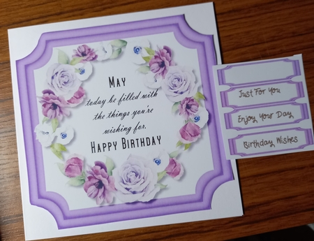 Lilac Roses and Birthday Verse by Carolynne Barratt