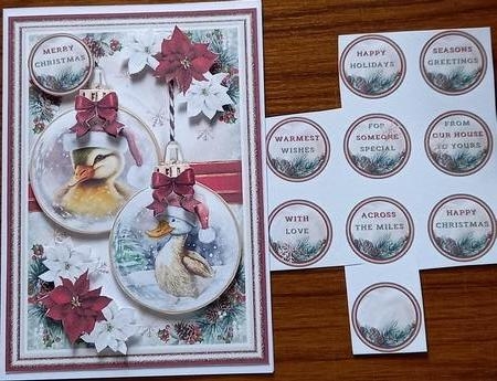 Cute Christmas Duck Baubles Mini Page Kit by Carolynne Barratt