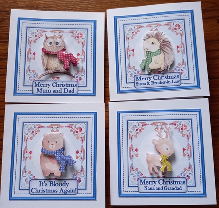 Christmas Woodland Animals. Pack of 4 with inserts and envelopes Featured Gallery Photo